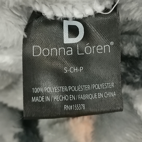 Plush Robe Tree Design Ladies Small w/ Pockets Belt Gray Black Pink Green White - Picture 8 of 16